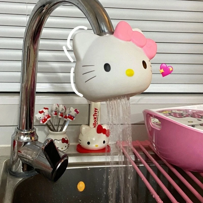 Hello kitty dibujos animados lindo grifo filtro purificador de agua a prueba de salpicaduras cocina baño ducha kawaii nuevo regalo al por mayor