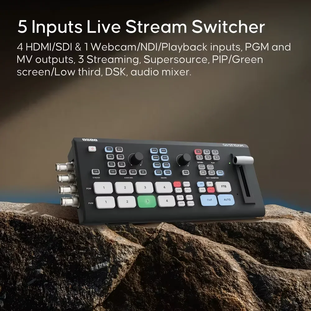 Osee GoStream Duet Pro 4ch Live Streaming Multi Camera Switcher Recorder Player Kit with 4x SDI/HDMI Inputs Video Mixer