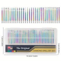30Pcs/Box Diamond Nail Drill Bit Rotery Electric Milling Cutters For Pedicure Manicure Files Cuticle Burr Nail Tools Accessories