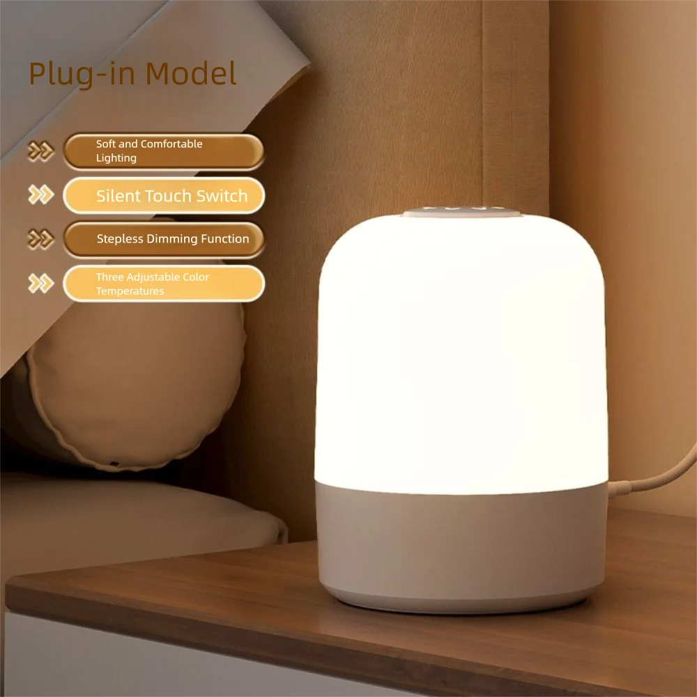 

3 Color Touch Night Light Dimming Eye Protection Sleeping Lamp Timer Function Digital Clock LED Table Lamp Gift