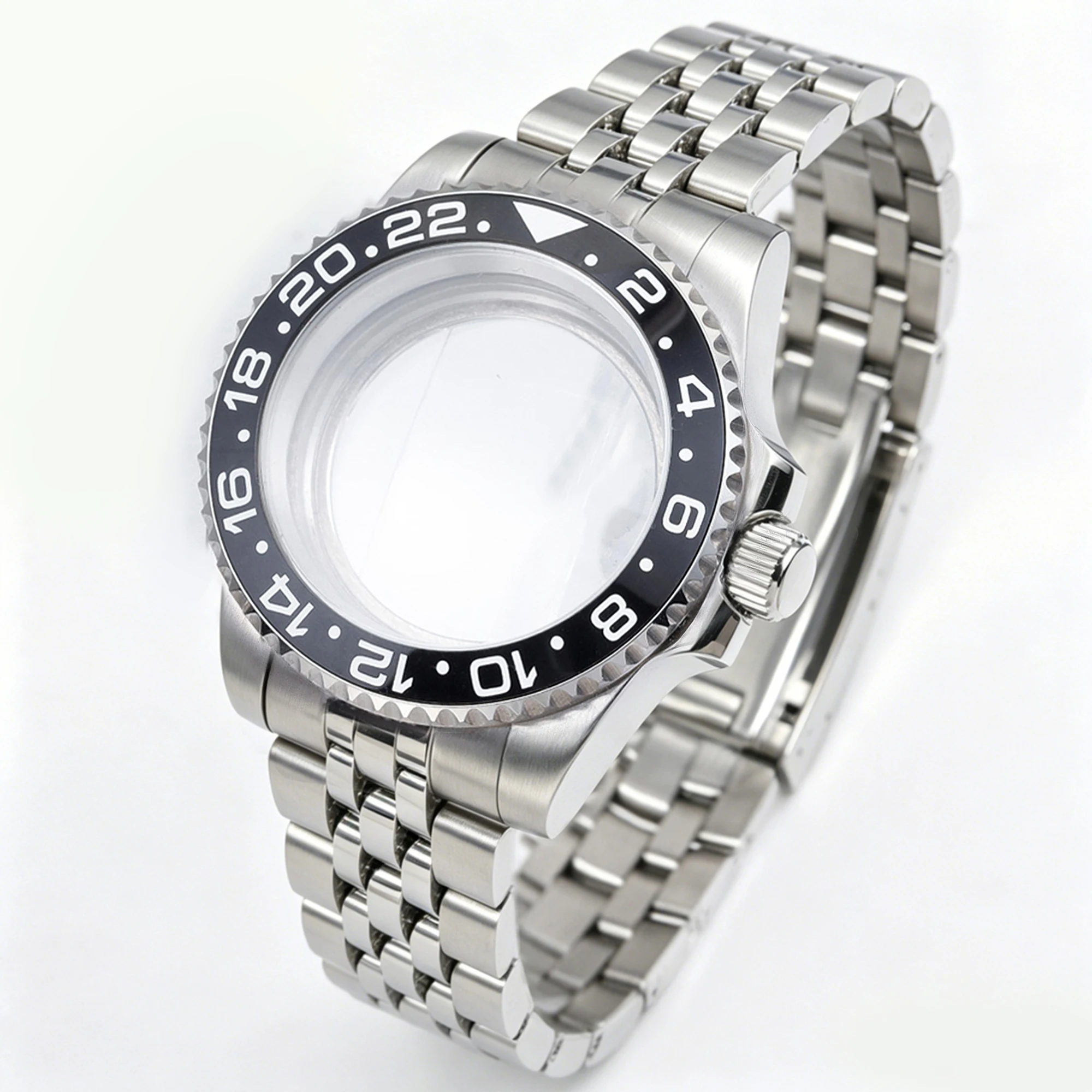 200M Tauchergehäuse 40mm Passend für NH35 NH36 NH34 GMT Uhrengehäuse Jubilee-Armband Saphirglas Schiebeverschluss – Detail 17