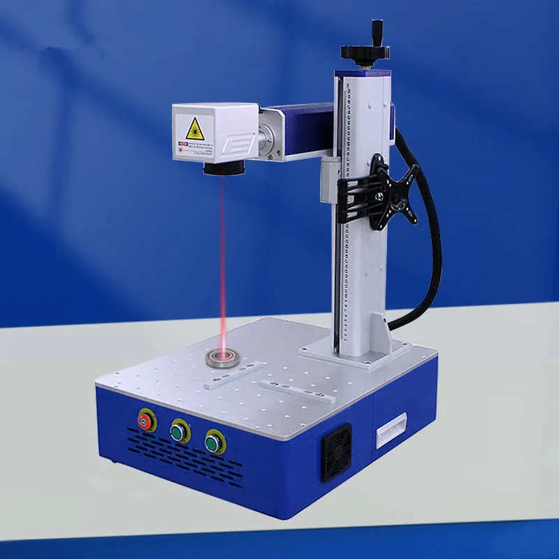 Fiber Laser Marking Machine 30W Portable Mini Stall Metal Plastic Handheld Engraving Cutting Machine With Rotary