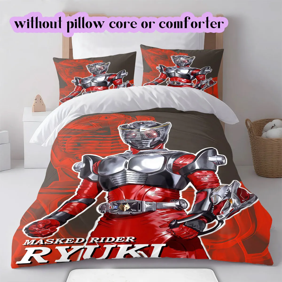Kamen anime Characters Soft and Comfortable Duvet Cover, Children's Bedding Set Gift, Extra Large Size, Various Sizes Available