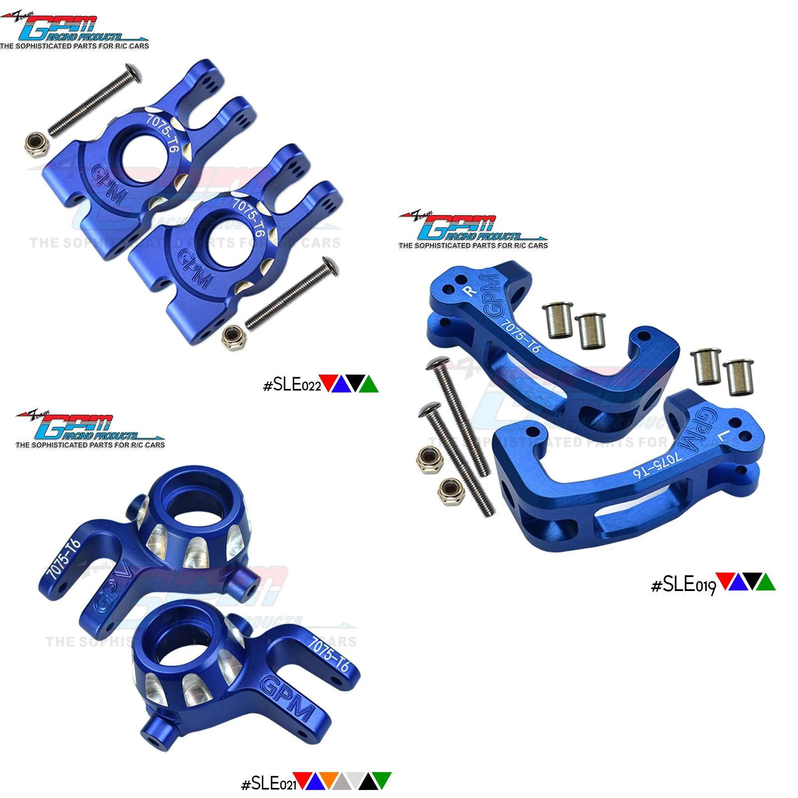 Aluminum Front Knuckle Arm+Rear Knuckle Arm+Front C Hub  For TRAXXAS 1/8 4WD SLEDGE RC TRUCK-95076-4 parts