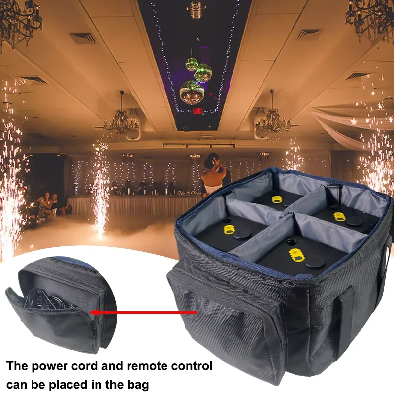 4PACK 350W Mini Cold Spark Machine With Portable Bags Remote Control Electronic DJ Stage Equipment For Wedding Party Events
