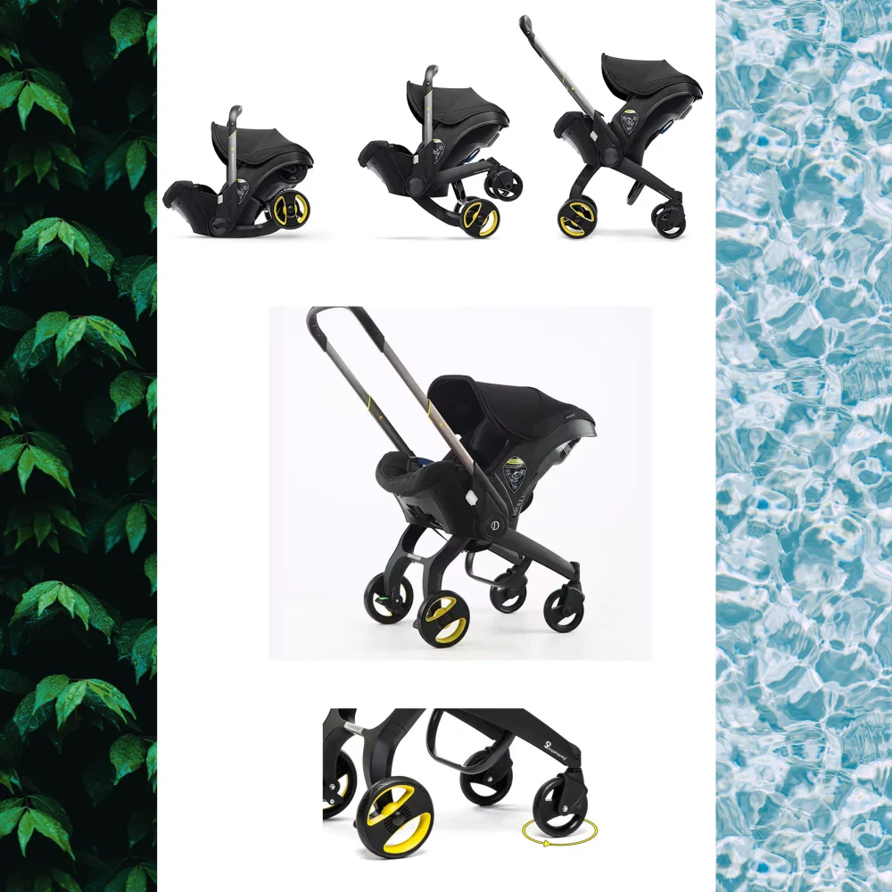 4 in 1 passeggino passeggino passeggino auto di lusso multifunzionale alta moda paesaggio leggero portatile pieghevole passeggino di viaggio spingere a mano quattro ruote carrello neonato carrozza può