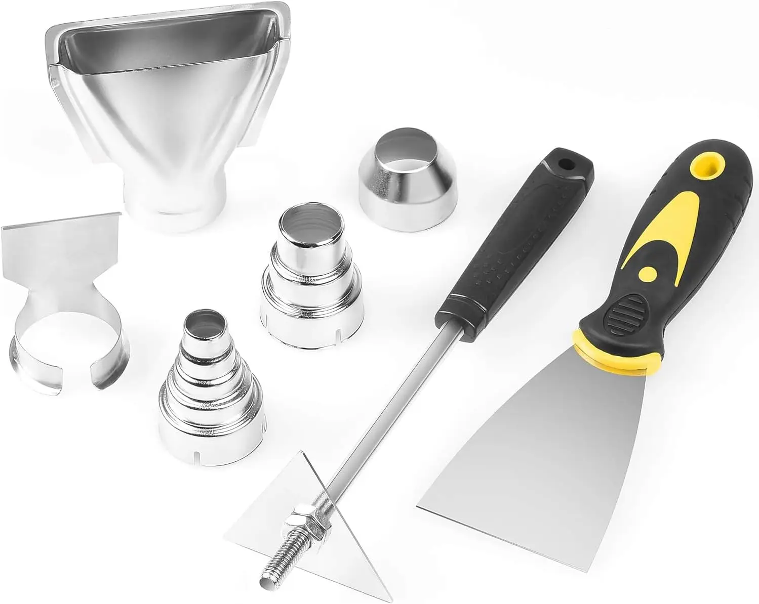 

35mm Hot Air Gun Nozzle Kit - 7 Stainless Steel Attachments for Crafting, Shrink Wrap, Paint Removal