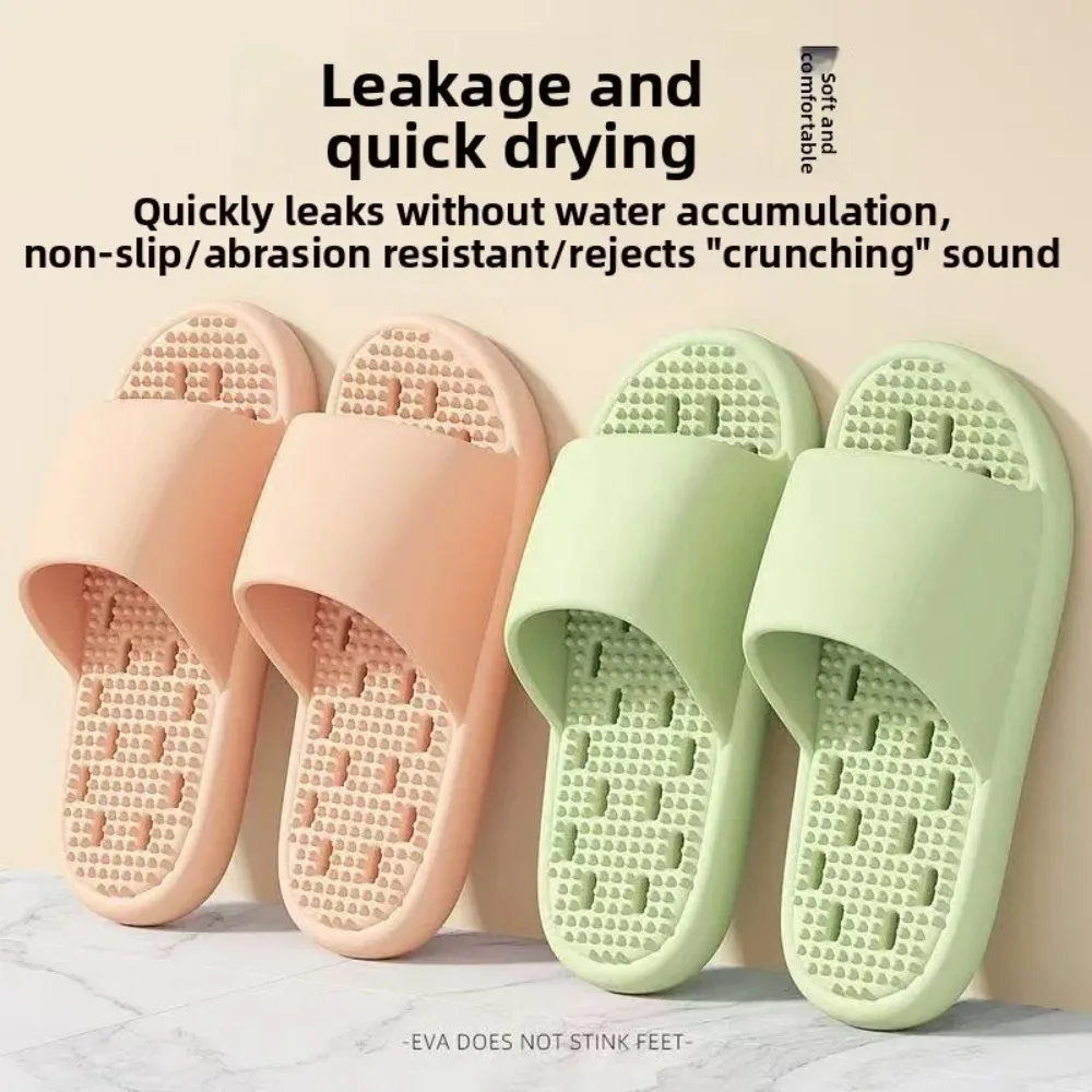 Quick-drying Thick-soled Massage Breathable Cooling Slippers Indoor Home Bathroom Bath Anti-slip Slippers House New Slippers image 2