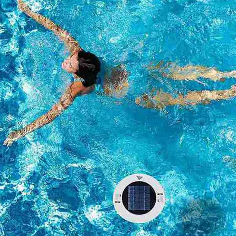 NEW-Solar Pool Ionizer, Copper Pool Ionizer Floater Auto Switching Of Multi-Colored LED Night Light, Floating Pool Cleaner