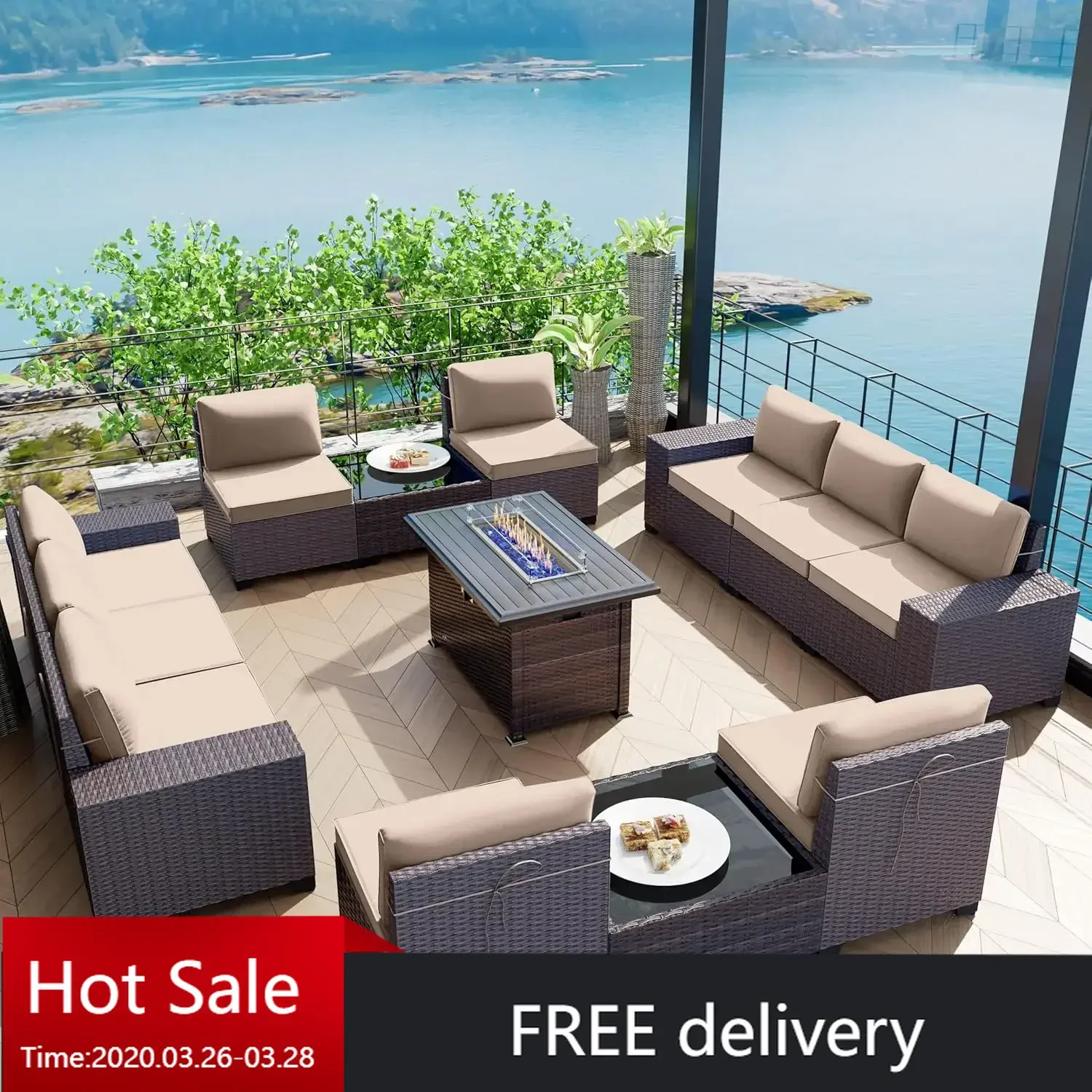 13 Pieces Outdoor Patio Furniture Set w/43