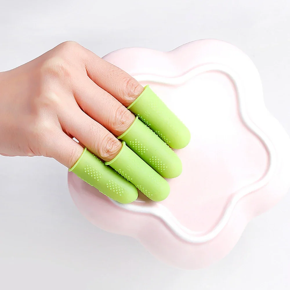 Finger Protector Non-slip Finger Guard Protect Fingers From Scald Cut High Temperature Resistant Cover Silicone 5 Pcs/Set