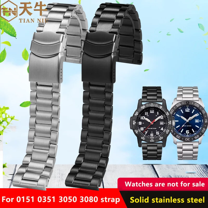 22mm 23mm High quality Stainless steel watchband for Luminox 3051 3150 8800 3080 0151 Men Fold Buckle strap Bracelet