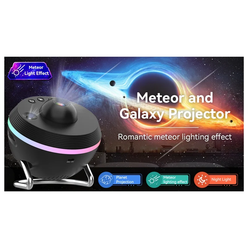 A61Z Deals 4K Ultra HD Universe Galaxy LED Projection Light 13 Pieces Dynamic Galaxy Meteor Bedroom Atmosphere Light Gift Light