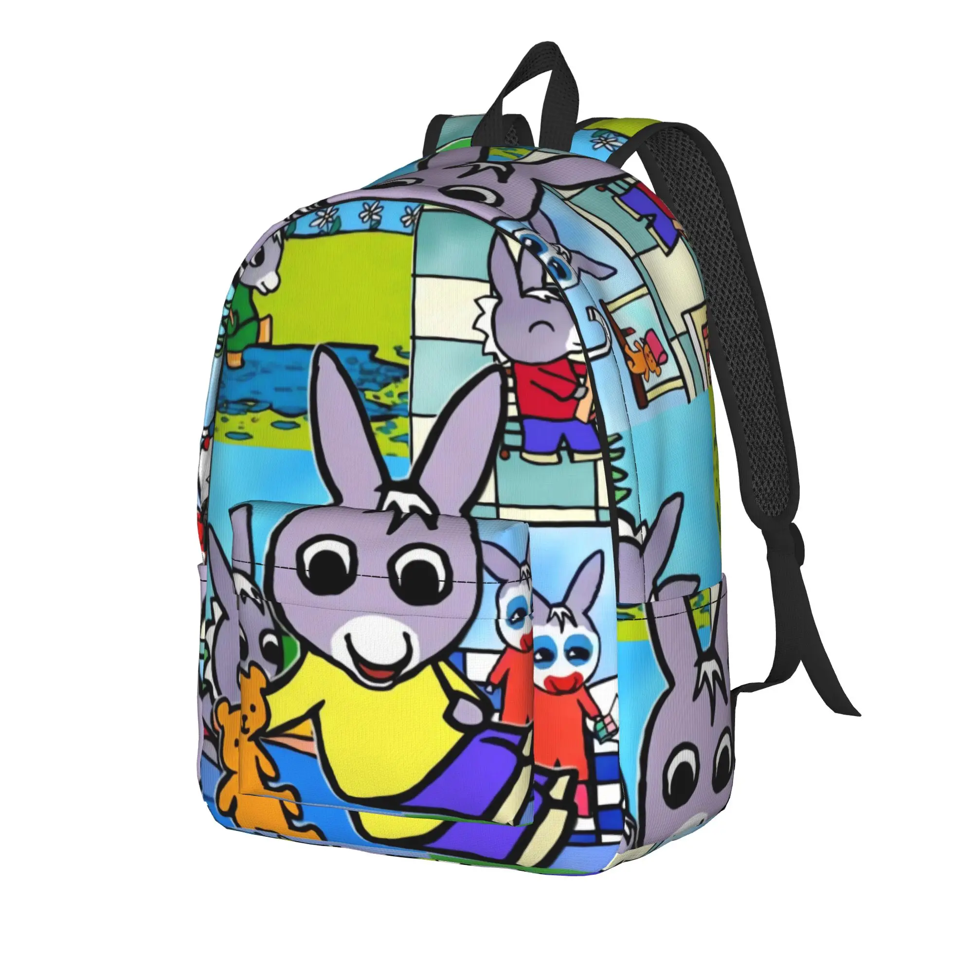 Happy Trotro Backpack  Male Polyester Camping Backpacks Pattern Fun High School Bags Rucksack