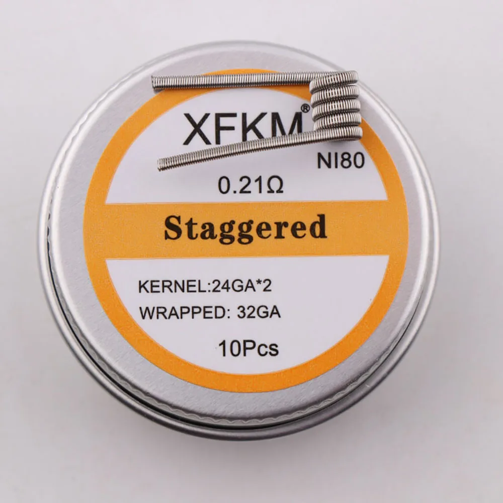 XFKM 10pcs/box 316/NI80 Juggernaut fused Clapton staggered taiji wire for RDA RBA Rebuildable tank Heating Wires Coil Tool