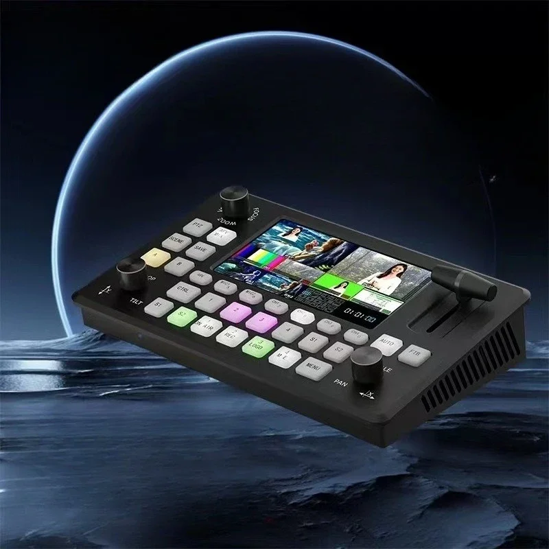Multifunctional portable director live broadcast switcher four-way HDMI signal source three-cut three-screen