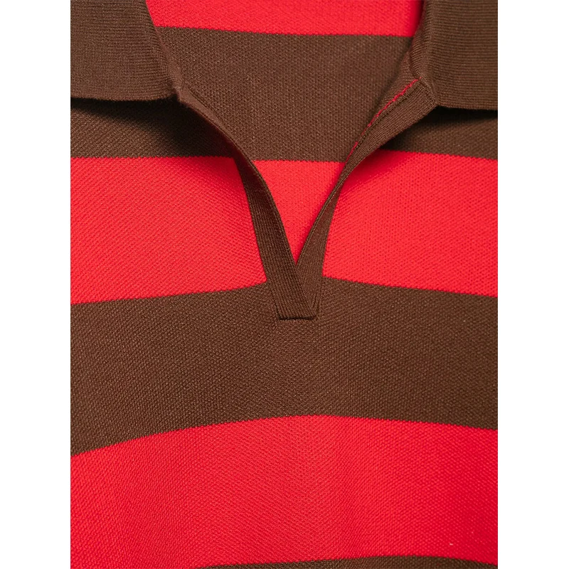 المرأة أزياء مخطط محبوك سترة الخريف الشتاء بولو طوق طويلة الأكمام البلوز خمر الإناث شيك قمم