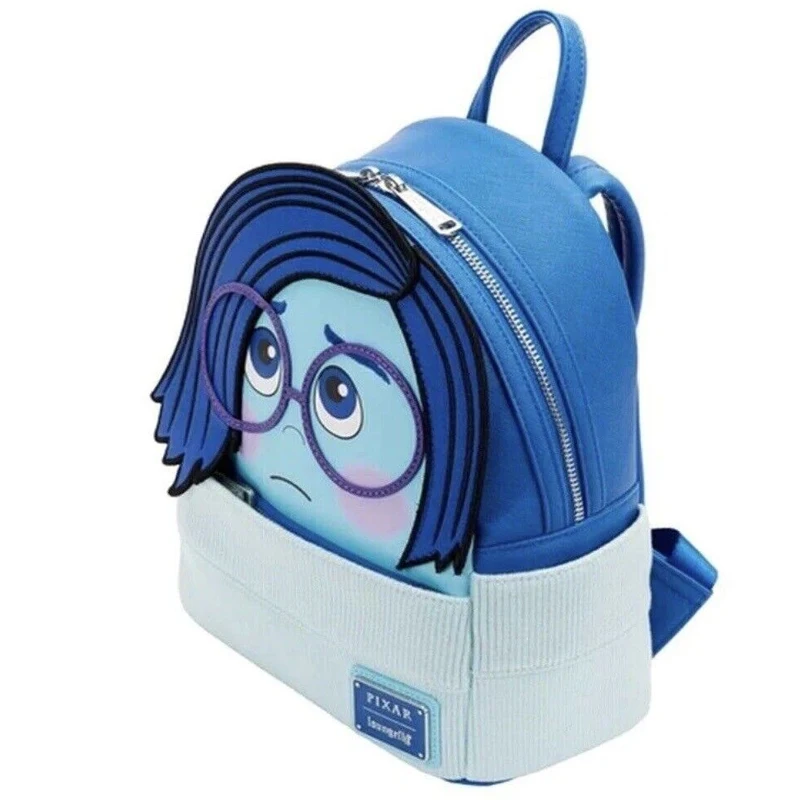 Hot Loungefly Disney Inside Out Sadness Cosplay Mini-Rucksack PU Leather Backpack Cartoon Fashion Cute Girl Storage Bag