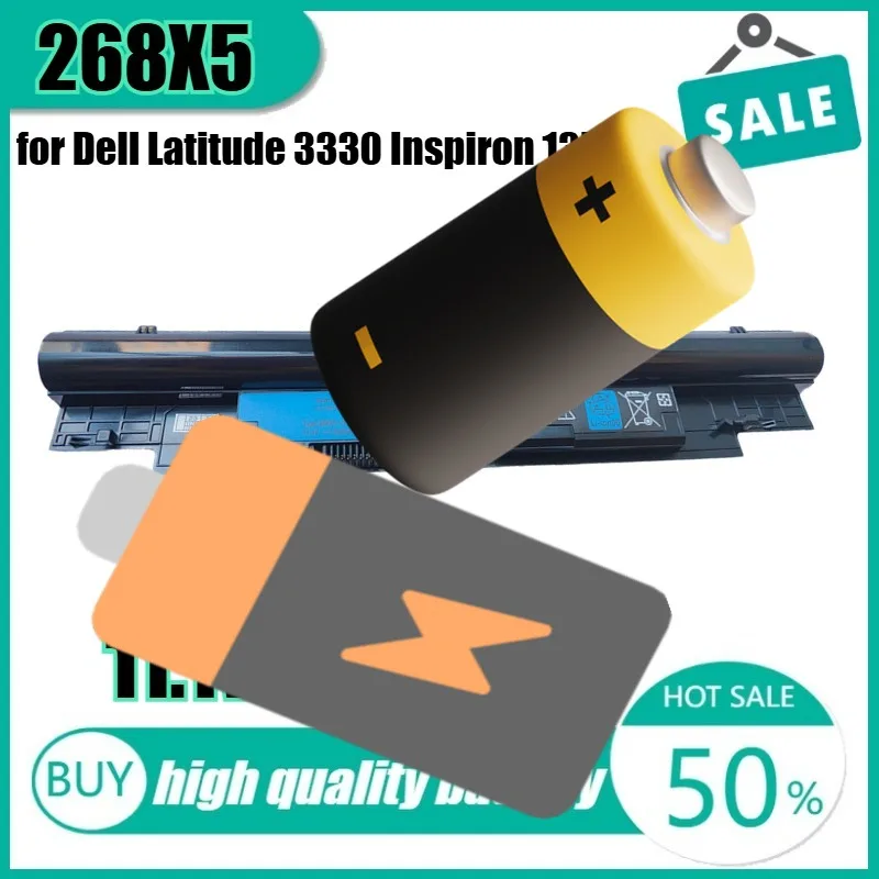 

11.1V 5200mAh 268X5 Laptop Battery for Dell Latitude 3330 Inspiron 13Z N311z N411z Vostro V131 V131D V131R