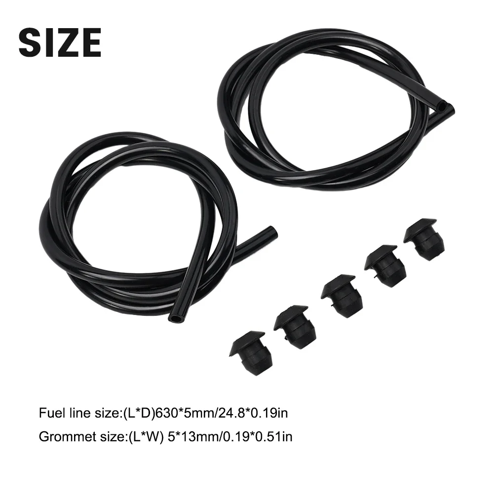 None Fuel Line Tank Grommet Kit Hose Pipe KM85 Kit Part Rubber Black FS76 FS85 Grommet Line Brand New Practical