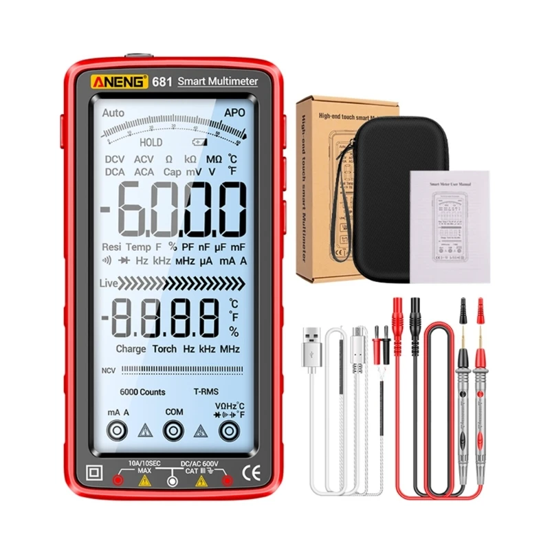 Auto-off Digital Tester Diode NCV Hz- Live-Wire Meter Backlit with Soft Sleeve Dropship