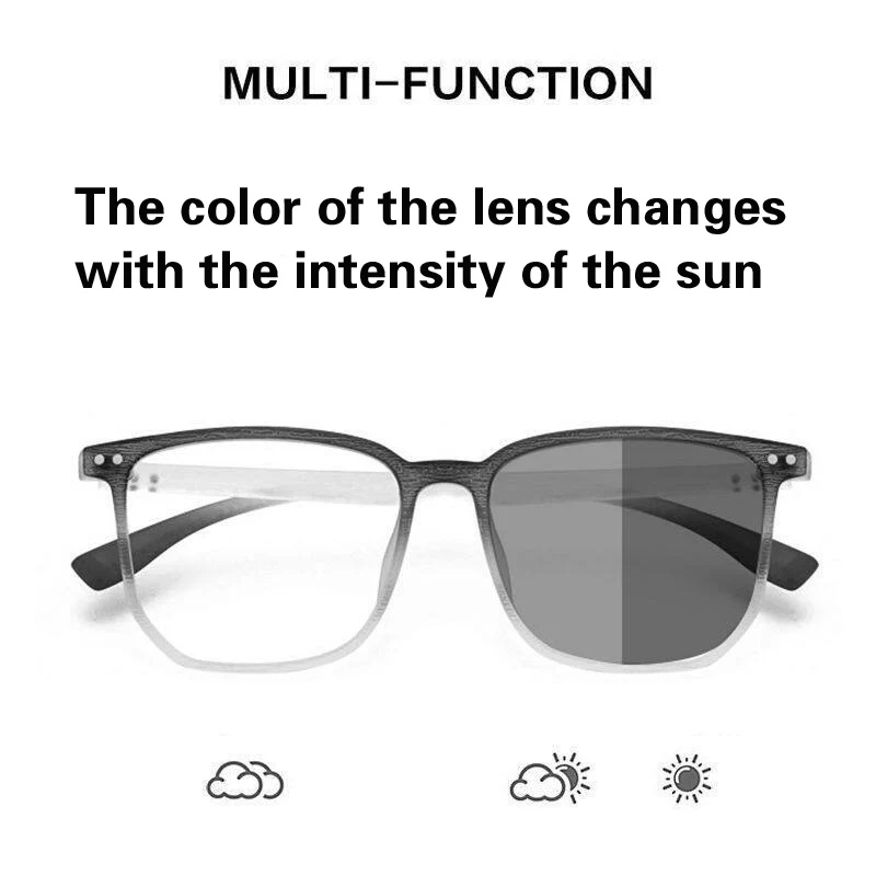 

2022 Anti Blue Light Computer Glasses for Women Men Classic Square Gradient Frame Eyewear Fashion Photochromic Lens Eyeglasses