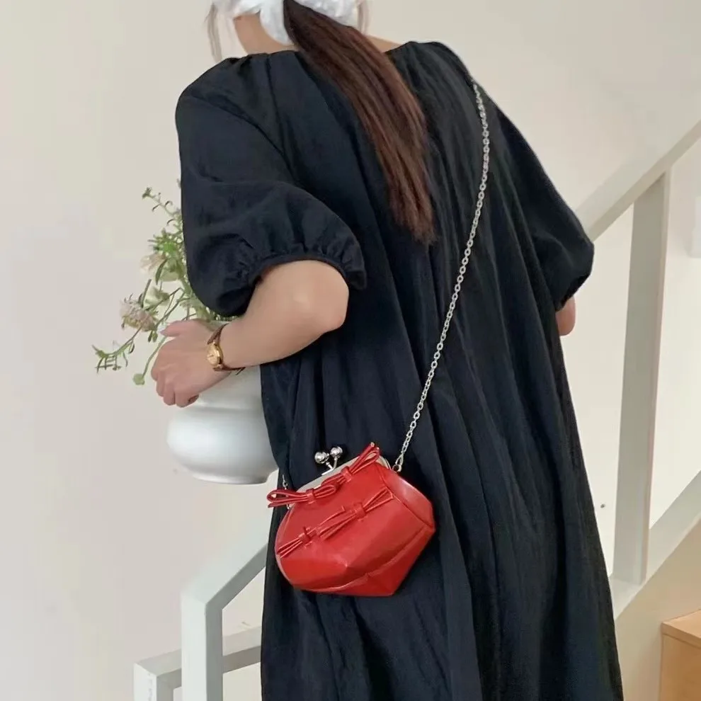 Bow Design Chinese Style Mini Crossbody Bags for Women 2024 Luxury Designer Brand Fashion Handbags and Purses Chain Shoulder Bag