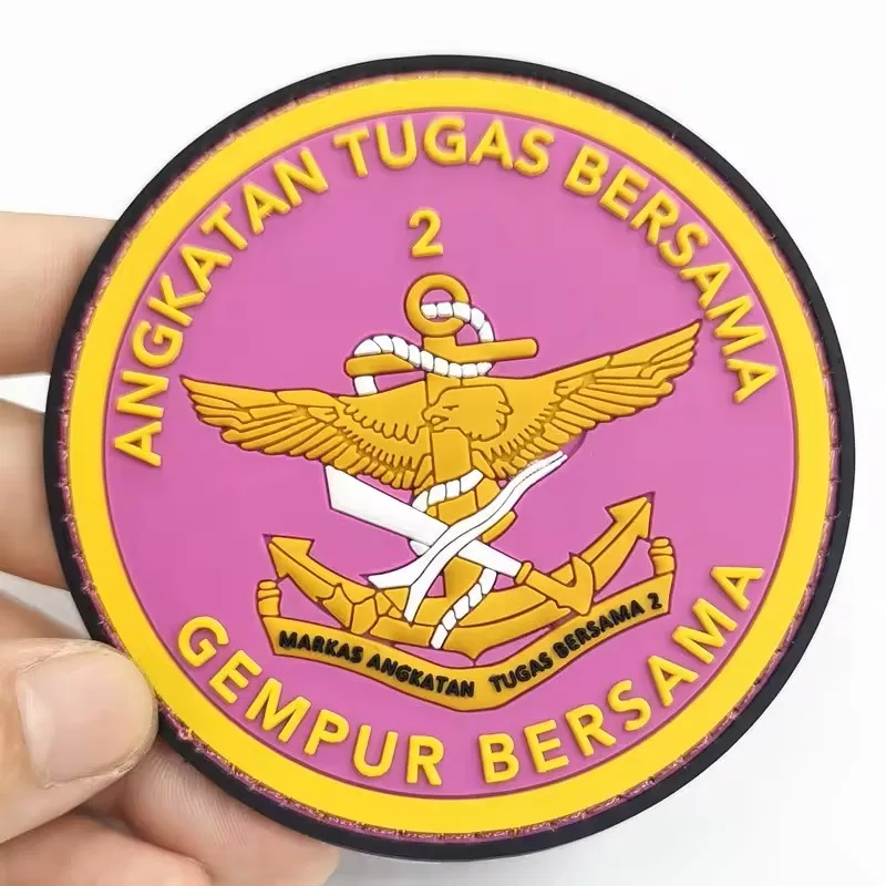 Custom Logo 3D Soft Rubber tactical pvc patch for Clothing