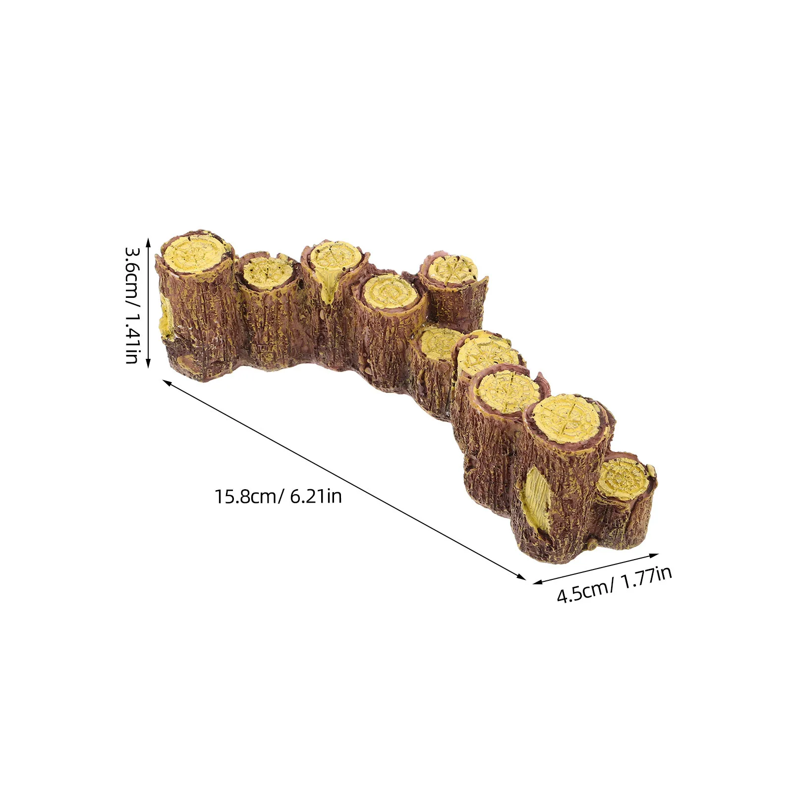 3 قطعة جذع شجرة مصغرة الراتنج الأحمر البني الاصطناعي حديقة التماثيل الجنية حديقة طاولة الرمل المشهد ديكور الراتنج جذع شجرة #5