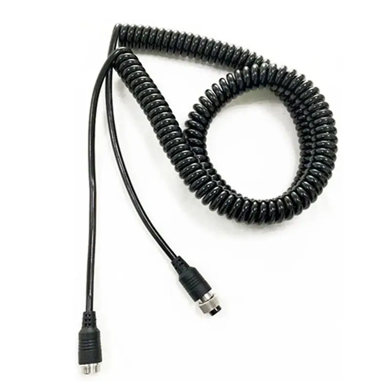 3Pcs 8M Car Video Aviation Spring Line 4-Pin Extension Cable For Rear View Camera Truck Trailer-A08Q