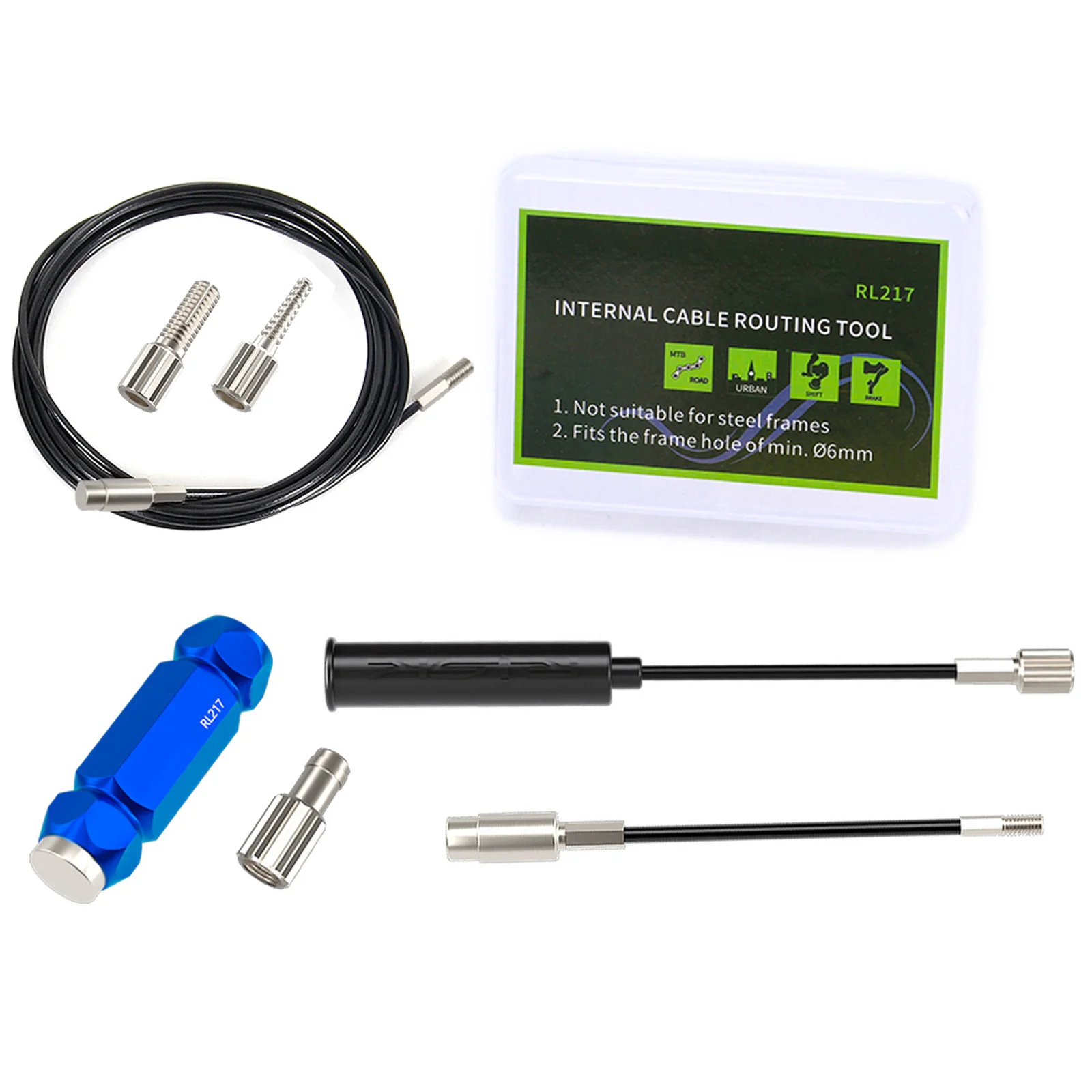 1Set Magnetic Cable Routing Tool for Bike Internal Frame Wiring Aluminum Alloy Threading Device for Carbon Mountain Road Bicycle