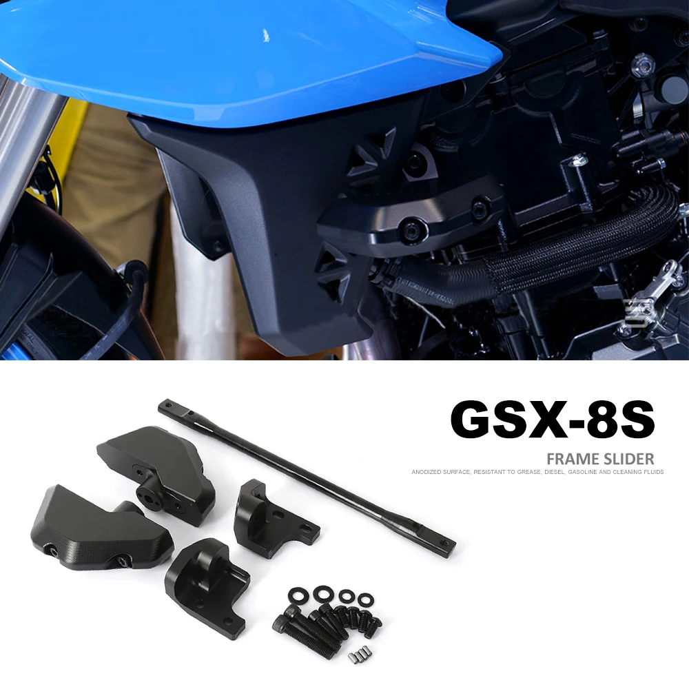 Motorcycle Aluminum Frame Sliders Guard GSX 8S Engine Falling Protection Pad For Suzuki GSX8S GSX-8S 2023 2024