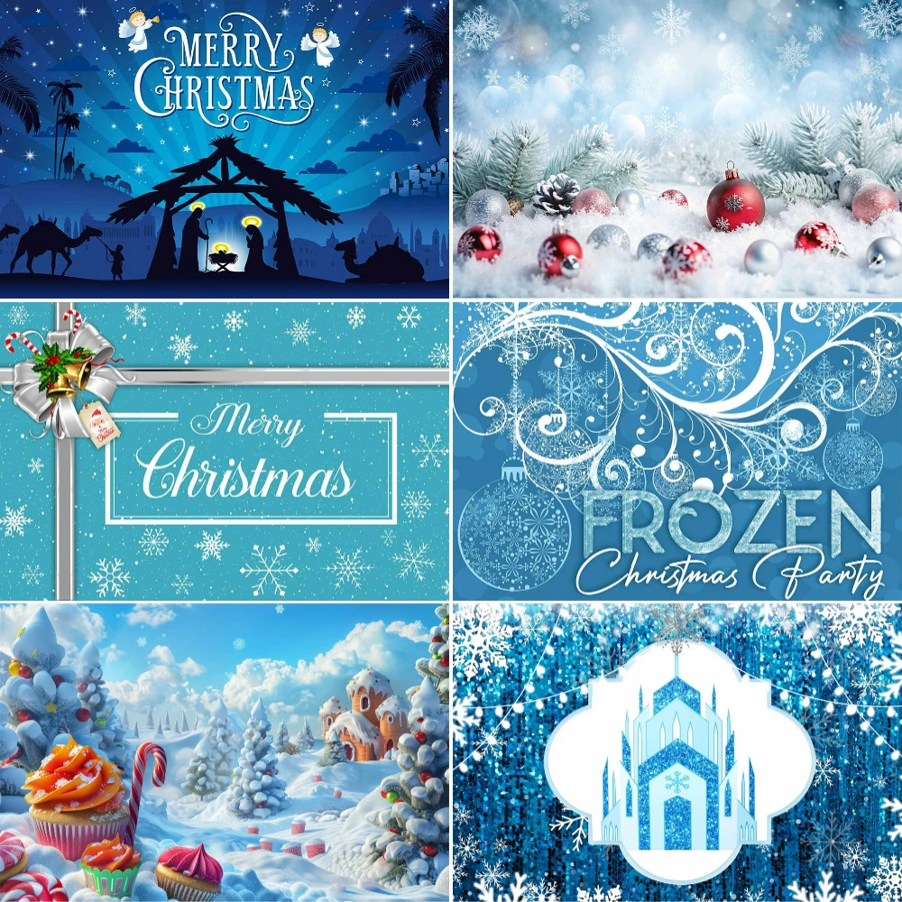 

Зимний снежинка, золотой колокольчик, 7x5 футов, рождественский фон для праздничной вечеринки, блестящее боке, рождественское украшение для фотосъемки