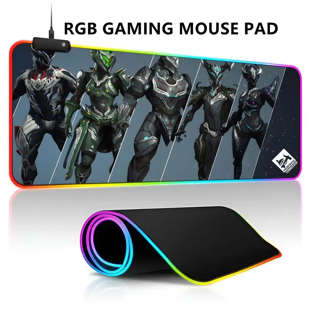 

Warframes RGB LED Light Gaming Mousepad Waterproof Large Gamer Carpet Big Mause Keyboard Pad PC Desk Play Mat with Backlit