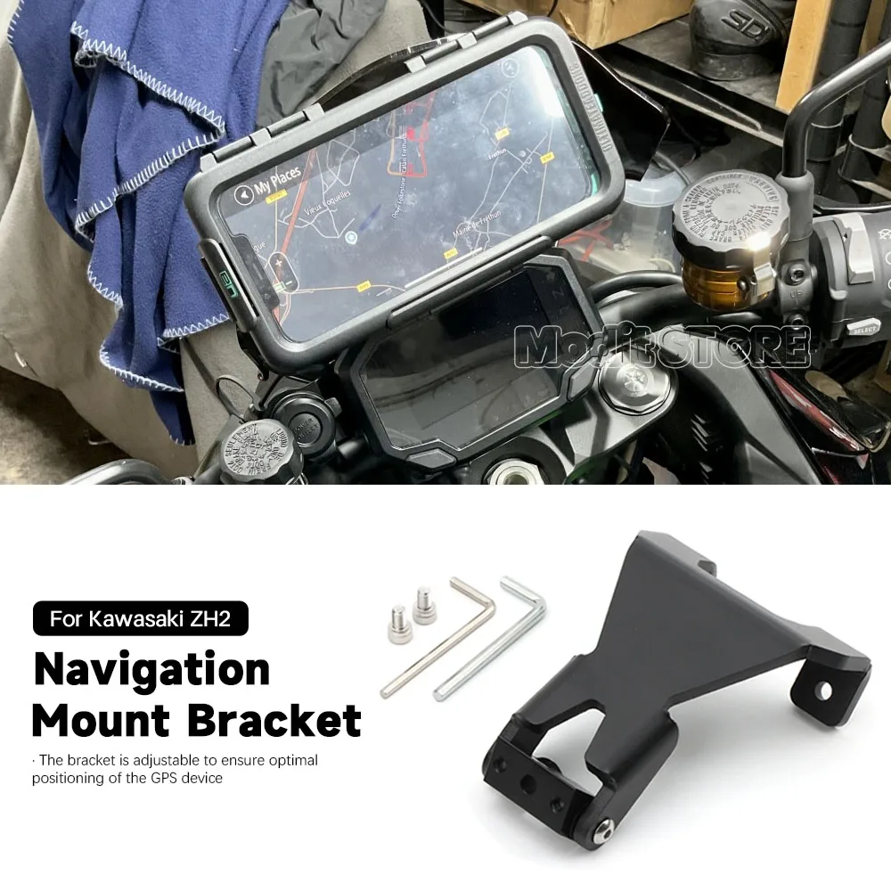 カワサキ-zh2-zh2-2020-2021-2022-2023-2024-2025-オートバイアクセサリー計器-gps-マウントインストールホルダーナビゲーションブラケット
