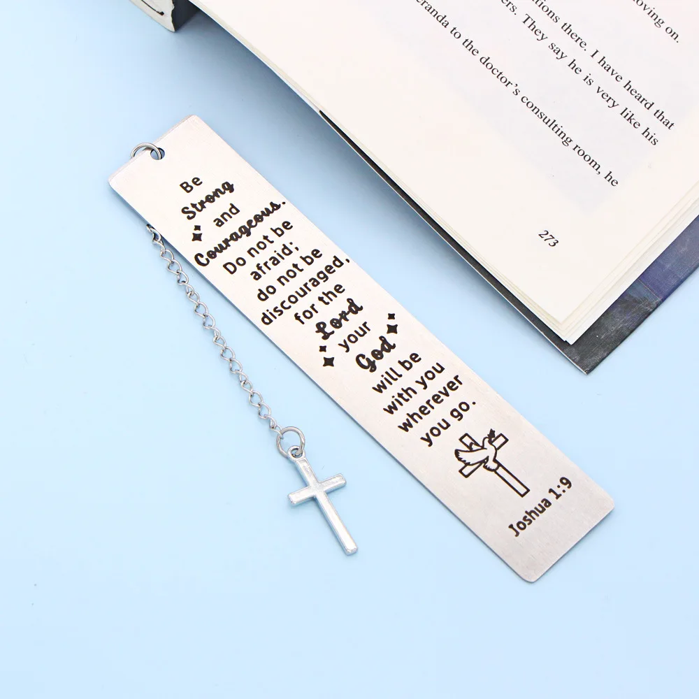 Creative Cross Pendant Metal Bookmark Inspirational Student Gifts Day Page Stationery Reading Book Book Mark Teacher Child Gift