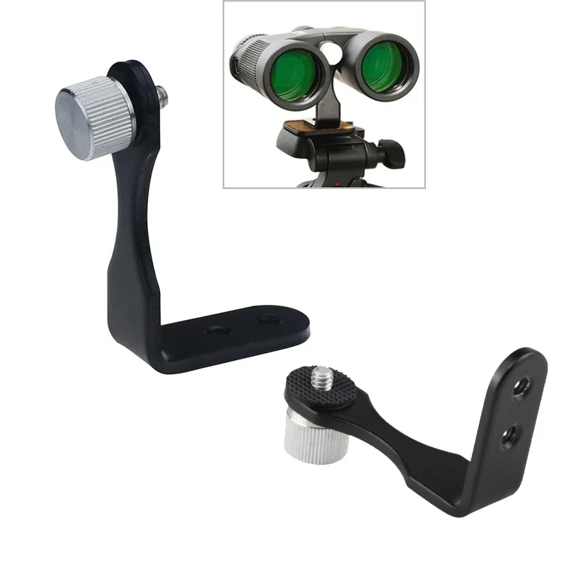 L-Type Metal Binocular Telescope Mount Holder for Standard Camera Tripods,with 1/4
