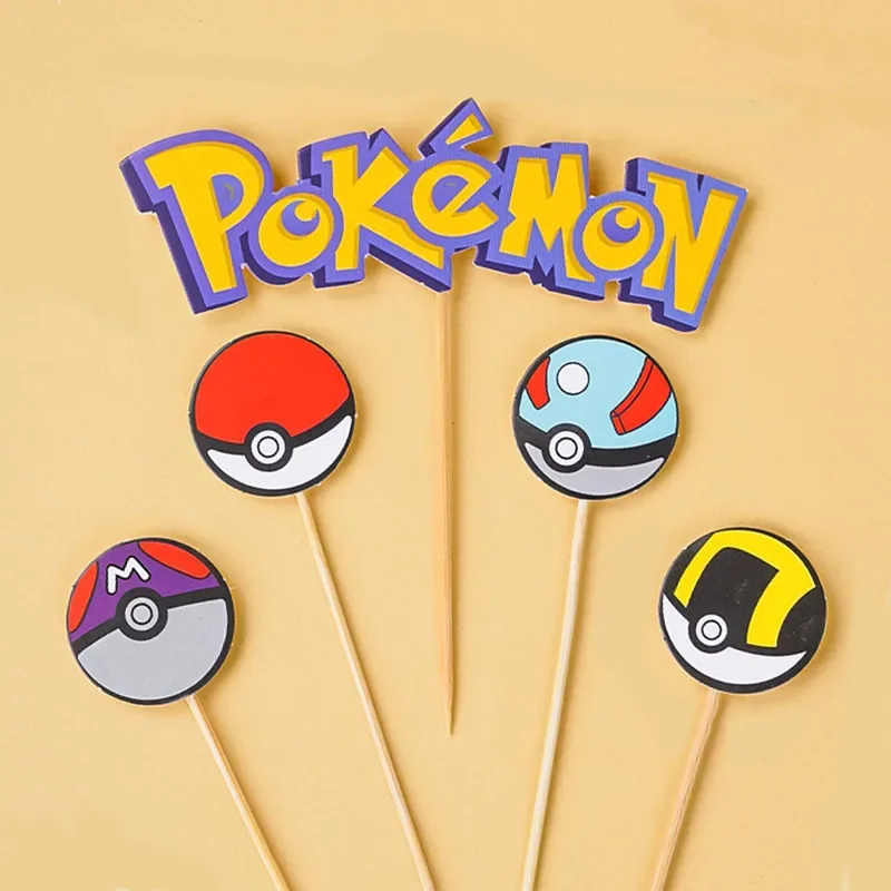 13 stks/set Pokemon Cake Anime Figuur Pikachu Party Gelukkige Verjaardag Pokemon Taart Decoratie Benodigdheden Ornamenten Jongen Kids Gift