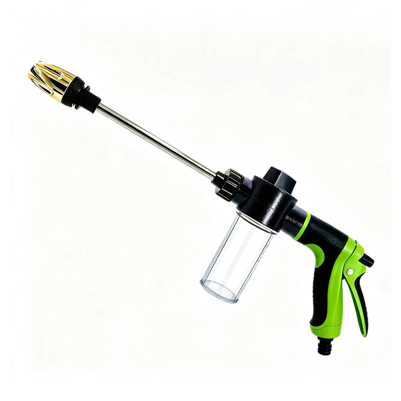 High Pressure Foam Water Gun With Foam Pot Long Handle Spray Gun For Vehicle Cleaning And Garden Watering