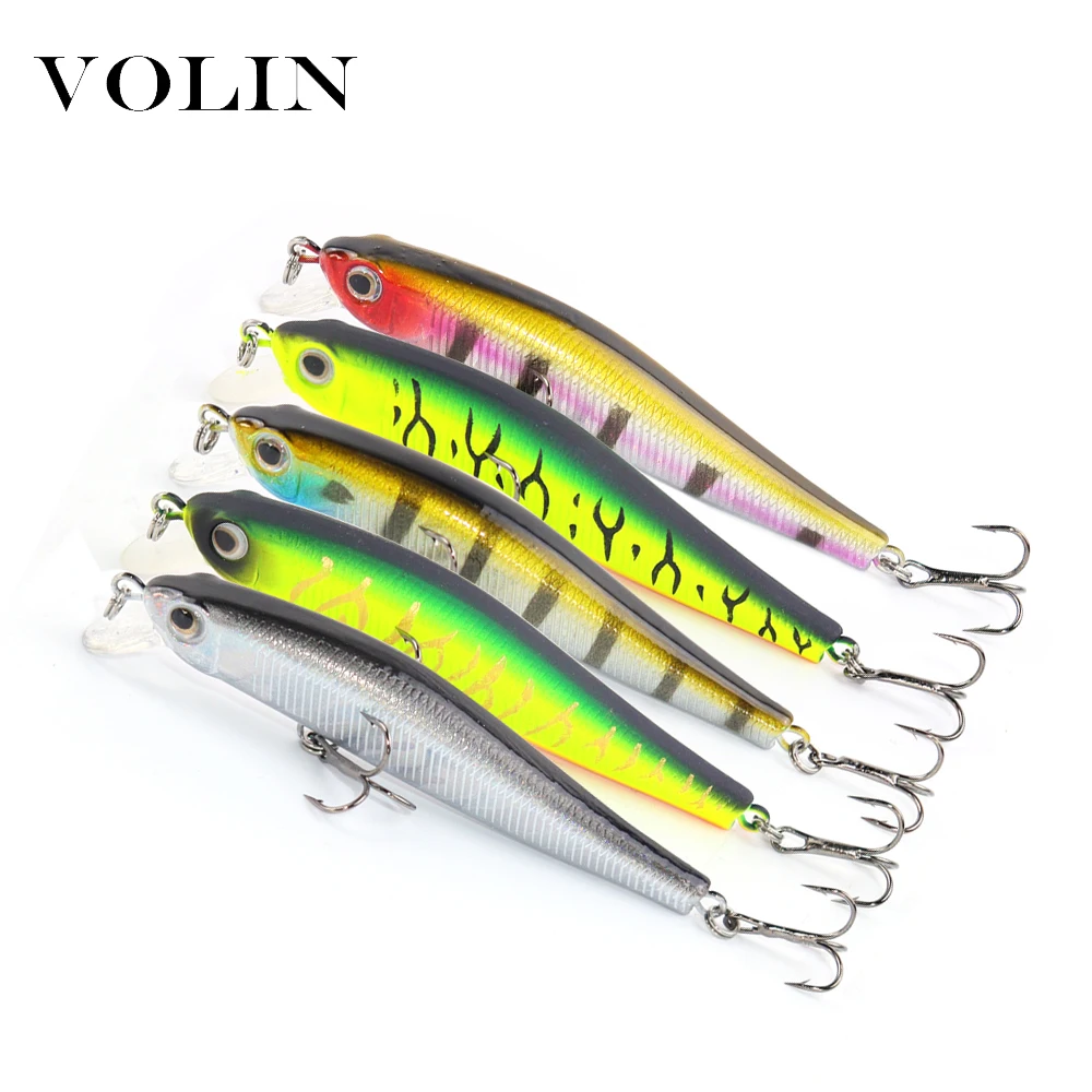 VOLIN 1pc NEW Magnetic Hard Fishing Wobbler 70mm 5g Minnow Bait Artificial Bait Swimbait for pike perch Fishing Lure 0.5-1.0m