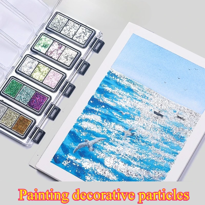 

15-color Watercolor Solid Pigments DIY Art Students Graffiti Coloring Painting Decoration Particles Metallic Pigments Painting