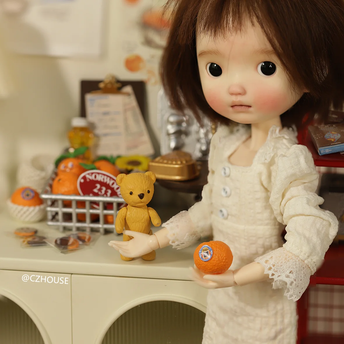 Mini Model Poppenhuis Meubels Accessoires Miniatuur Oranje Fruit Netto Zak Bjd Ob11 Gsc Blyth Soldaat Lol Scène Schieten Rekwisieten