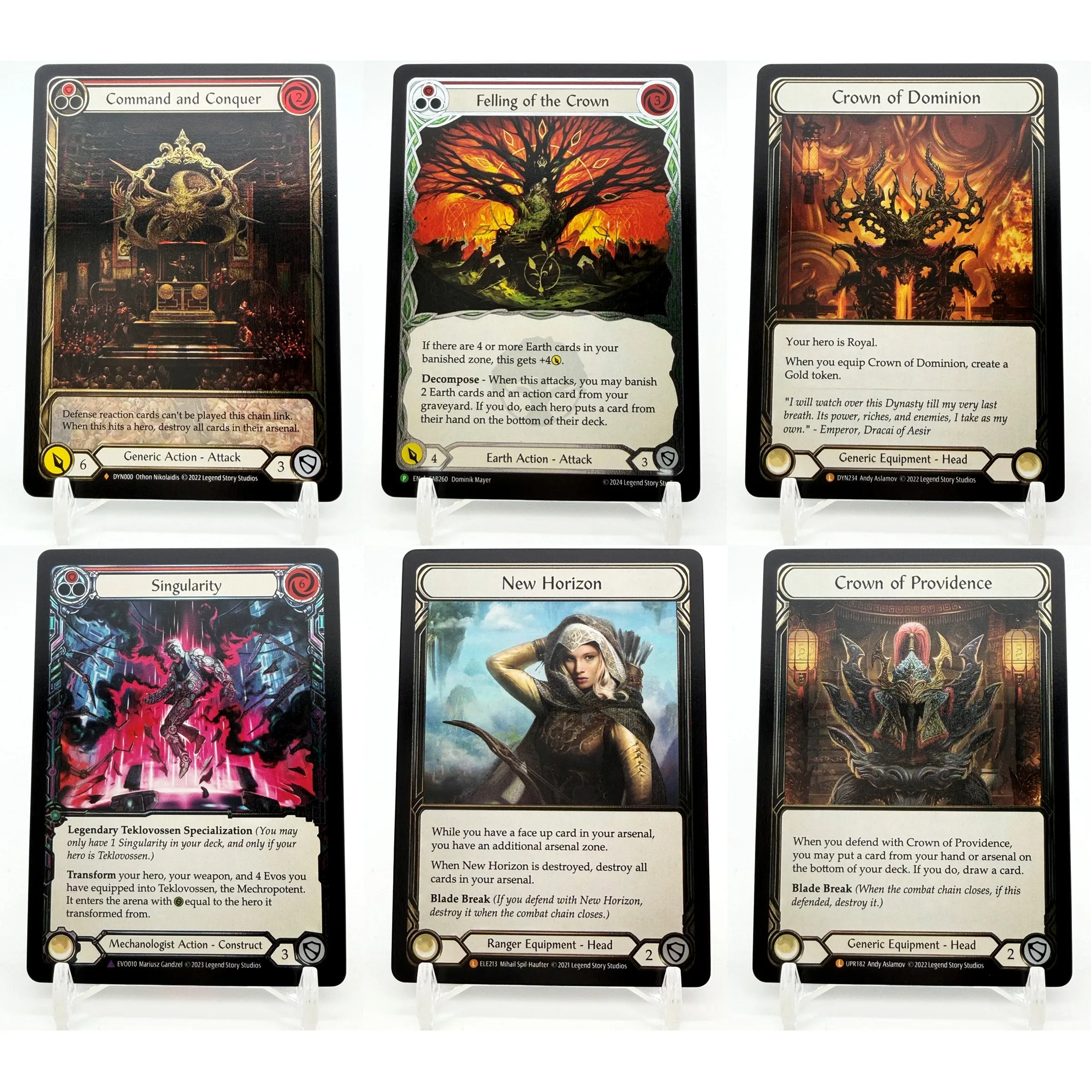 Set de Equipamiento Definitivo Flesh and Blood TCG (FAB): Command & Conquer DYN000, Corona de la Providencia, Nuevo Horizonte - Tarjetas Proxy DIY