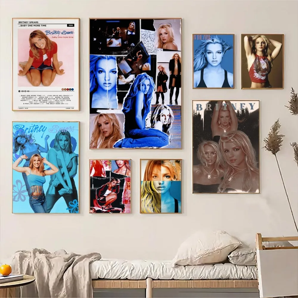 Clássicos Cartazes Vintage da Cantora Britney Spears, Pintura de Parede, Decoração do Quarto, Bar e Café, Adesivos