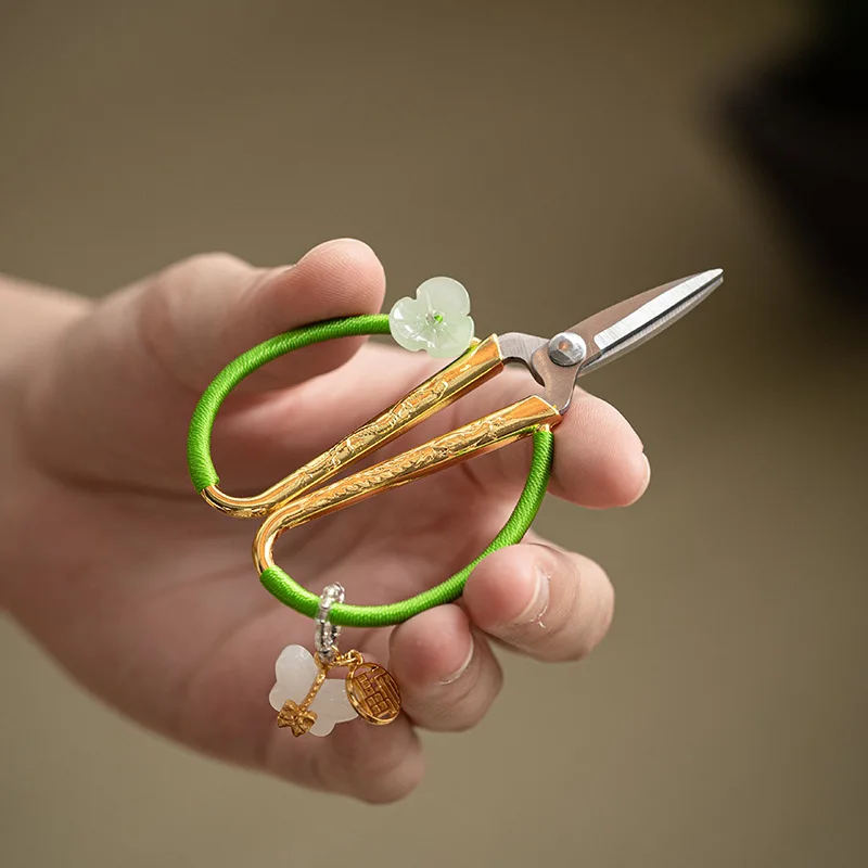 Vintage Chinese Tea Bag Scissors Shears for Tea Ceremony - Durable Stainless Steel Art Tool Japanese Tea Set Accessory Gift