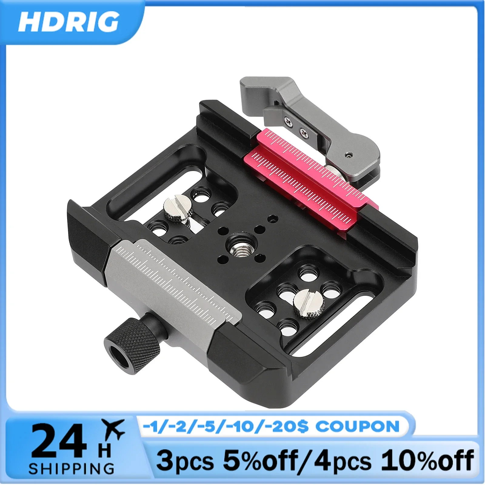 

HDRIG Quick Release Clamp Baseplate Compatible Arca Manfrotto-Type Plate Acessory Mount Baseplate for Monitor Camera Sliders