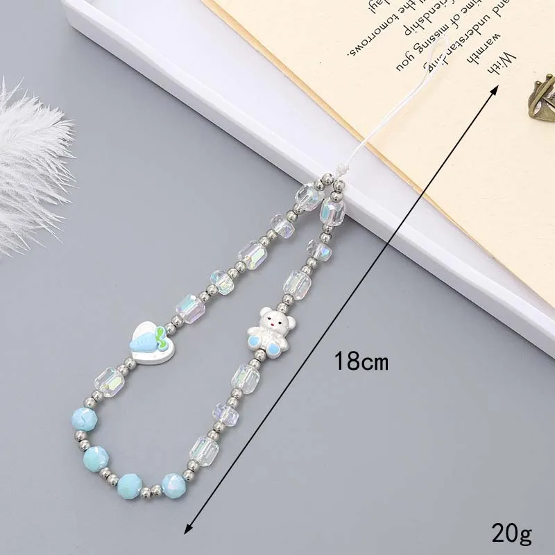 Mode Perle Liebe Schmetterling Charme rutsch feste Telefon Fall Seil niedlichen Bären Karotte Kristall Perlen Telefon kette Schmuck für Frauen Geschenke