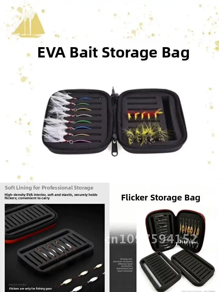 

Многофункциональная портативная сумка для хранения рыболовных приманок из ЭВА, крючок, леска, коробка для мух с блестками, водонепроницаемый чехол для аксессуаров Luya для рыбалки