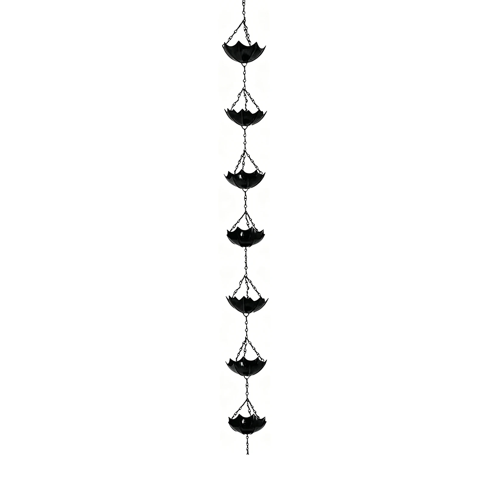 Decorative Hanging Chain for Garden Decorative Umbrella Rain Chains with Mobile Cups for Roof Drainage Patio and Decoration