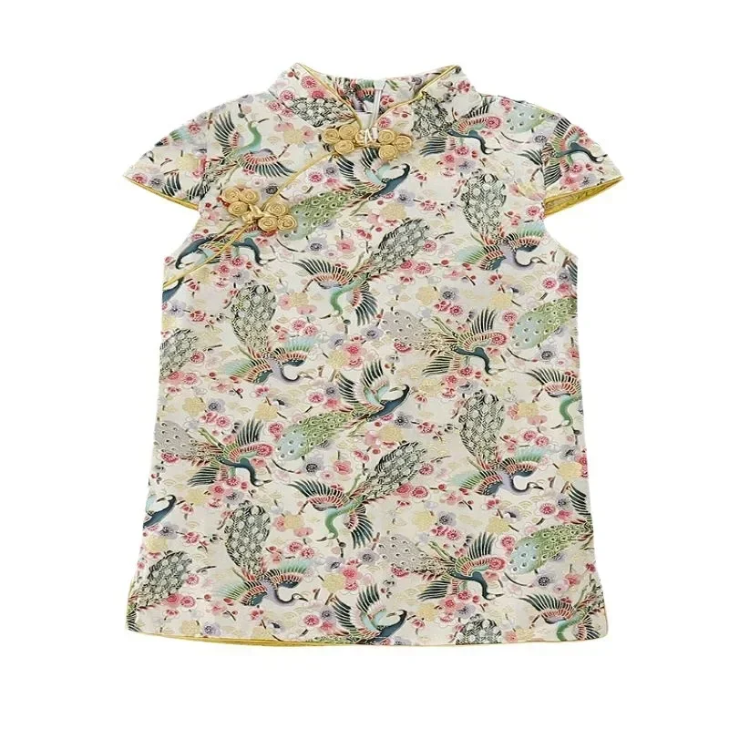 Baby Dress Cheongsam Casual Girl Qipao Modern Kids Traditional Chinese Clothes Girls Hanfu Tang Summer Children Dresses Vestidos
